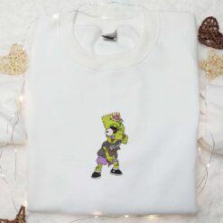 Bart Simpson with a Slingshot Embroiderd Shirt The Simpson Cartoon Embroidered Shirt Best Halloween Gift Ideas