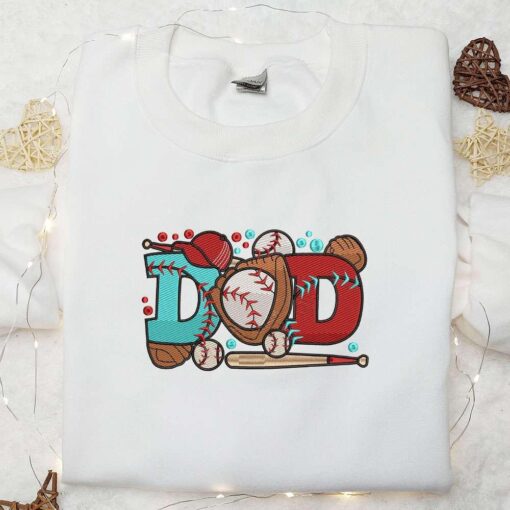 Baseball Dad Embroidered Shirt Sports Embroidered Hoodie Best Fathers Day Gift Idea