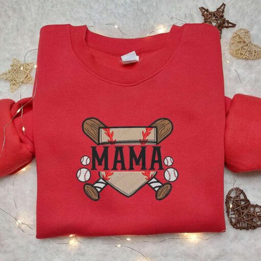 Baseball Mama Embroidered Shirt Sports Embroidered Hoodie Best Mothers Day Gift Idea 1