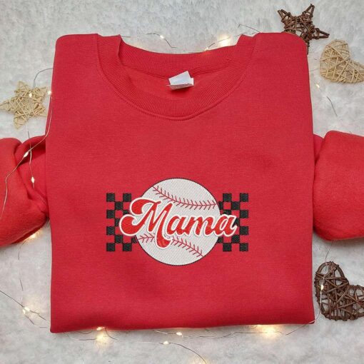 Baseball Mama Embroidered Shirt Sports Embroidered Hoodie Best Mothers Day Gift Idea