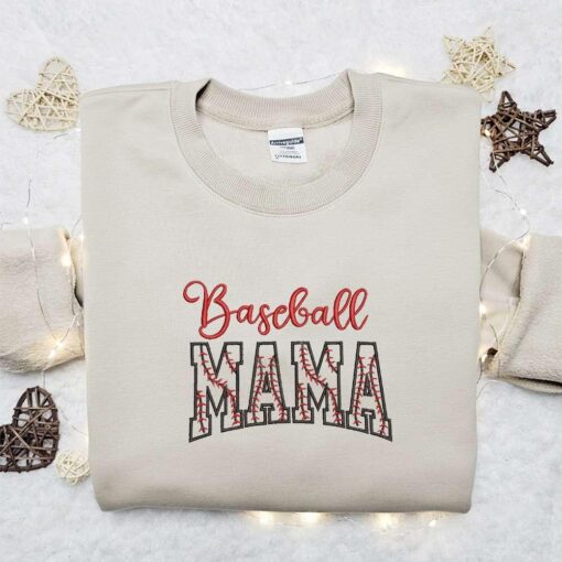Baseball Mama Embroidered Shirt Sports Embroidered Hoodie Best Mothers Day Gift Idea