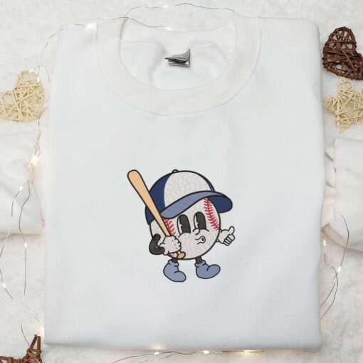 Baseball Mascot Embroidered Shirt Sports Embroidered Hoodie Best Gift Idea