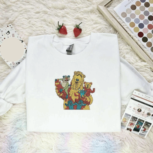 Bear In The Big Blue House Disney Characters Embroidered Shirt  Best Gift Idea For Family