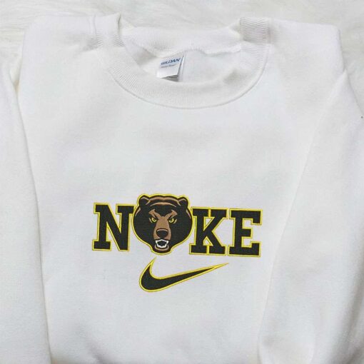 Bear Roar x Nike Embroidered Shirt Animal Embroidered Hoodie Nike Inspired Embroidered T Shirt