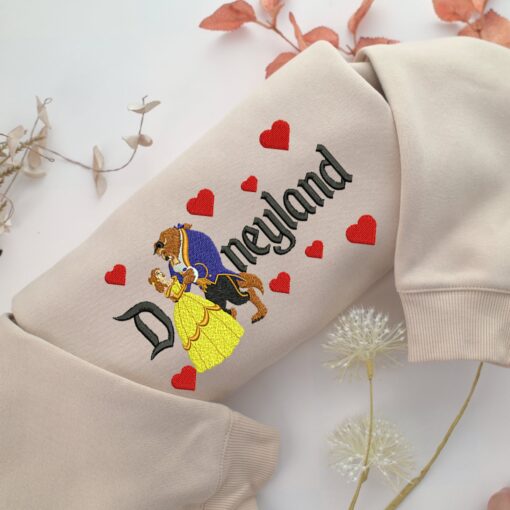 Beauty and The Beast Disneyland Embroidery, Disneyland Embroidered Sweatshirt, Movie Disney Inspired, Best Gifts Idea For Him Her