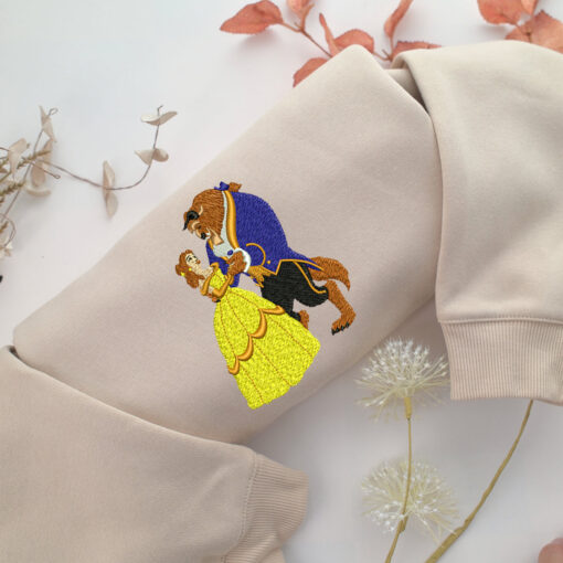 Beauty and The Beast Embroidery, Disneyland Embroidered Sweatshirt, Movie Disney Inspired, Best Gifts Idea For Him Her