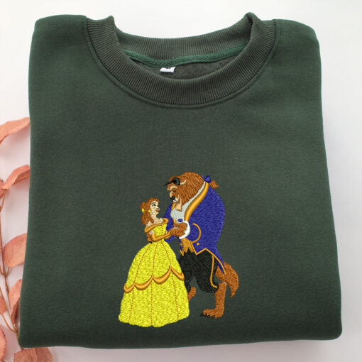 Beauty and The Beast Embroidery, Disneyland Embroidered Sweatshirt, Movie Disney Inspired, Best Gifts Idea For Him Her - Image 3