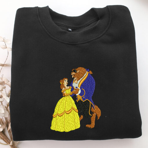Beauty and The Beast Embroidery, Disneyland Embroidered Sweatshirt, Movie Disney Inspired, Best Gifts Idea For Him Her - Image 5