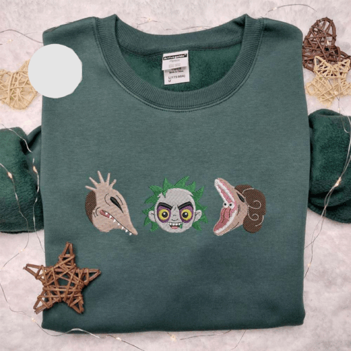 Beetlejuice Adam And Barbara Maitland Face Halloween Embroidered Shirt