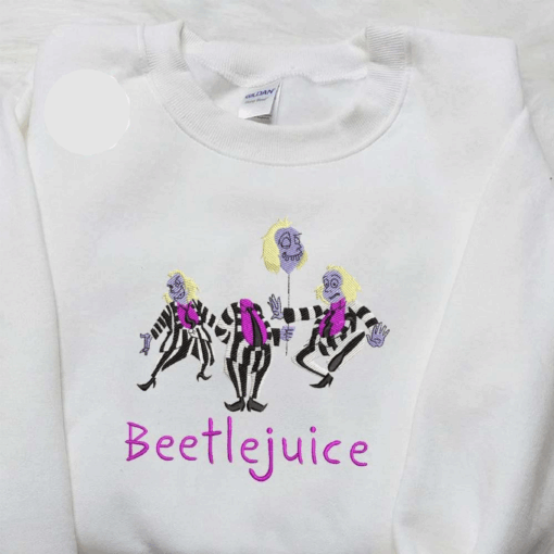 Beetlejuice Balloon Head Halloween Embroidered Shirt