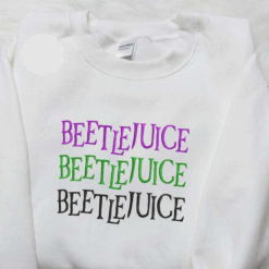 Beetlejuice Name Triple Line Halloween Embroidered Shirt