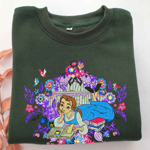 Belle Embroidery, Disneyland Embroidered Sweatshirt, Movie Disney Inspired, Best Gifts Idea For Him Her - Image 3
