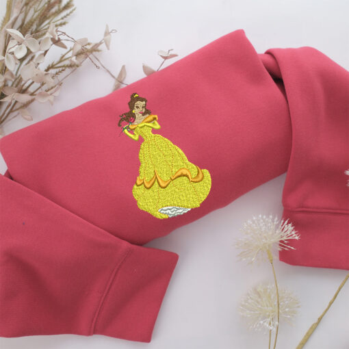 Belle v1 Embroidery, Disneyland Embroidered Sweatshirt, Movie Disney Inspired, Best Gifts Idea For Him Her - Image 4