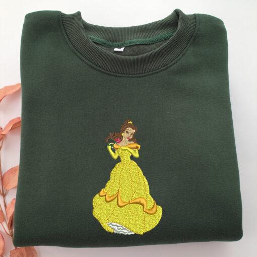 Belle v1 Embroidery, Disneyland Embroidered Sweatshirt, Movie Disney Inspired, Best Gifts Idea For Him Her - Image 3