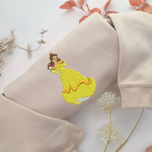 Belle v1 Embroidery, Disneyland Embroidered Sweatshirt, Movie Disney Inspired, Best Gifts Idea For Him Her