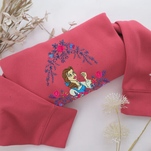 Belle v2 Embroidery, Disneyland Embroidered Sweatshirt, Movie Disney Inspired, Best Gifts Idea For Him Her - Image 4