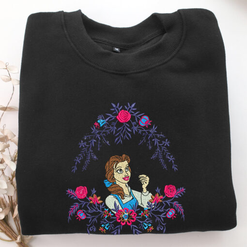 Belle v2 Embroidery, Disneyland Embroidered Sweatshirt, Movie Disney Inspired, Best Gifts Idea For Him Her - Image 5