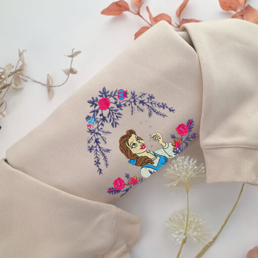 Belle v2 Embroidery, Disneyland Embroidered Sweatshirt, Movie Disney Inspired, Best Gifts Idea For Him Her