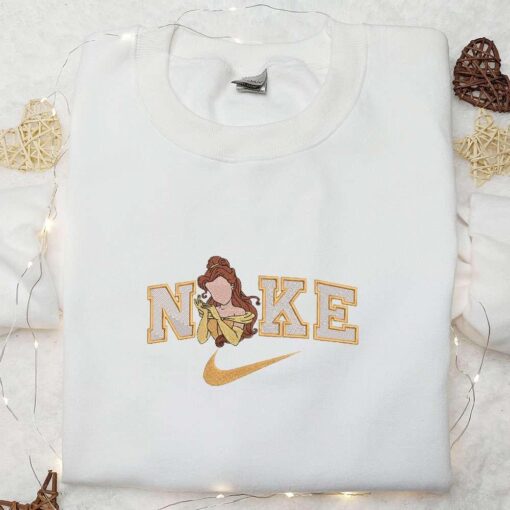 Belle x Nike Embroidered Shirt Disney Princess Embroidered Hoodie Best Gift Ideas For Girls