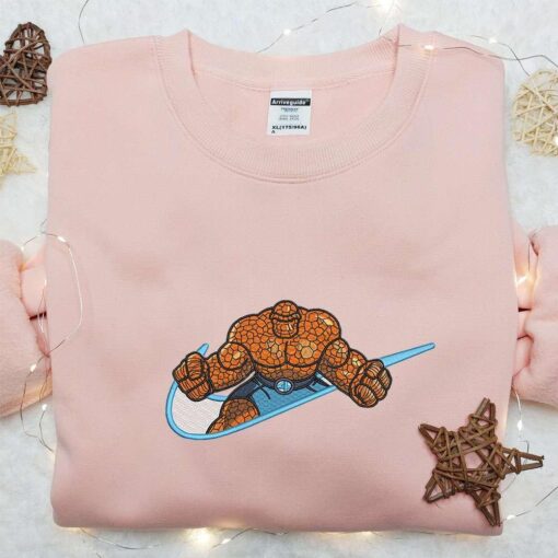 Ben Grimm x Swoosh Embroidered Hoodie Marvel Cinematic Universe Emboidered Shirt Best Gift Ideas for Family
