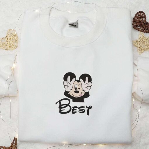 Best Friend Mickey Embroidered T shirt Disney Characters Embroidered T shirt Best Gift Ideas