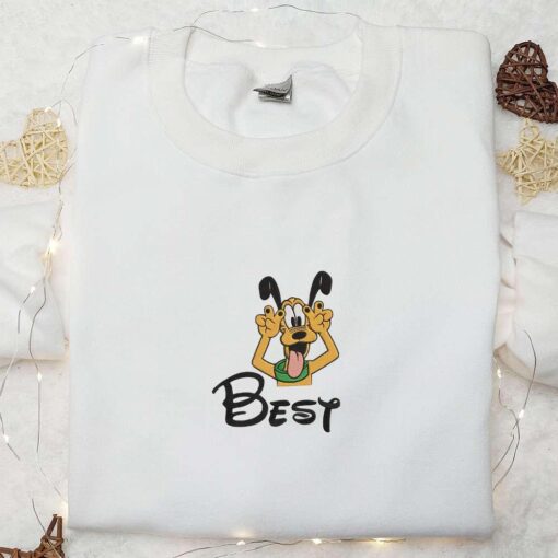 Best Friend Pluto Embroidered Hoodie Disney Characters Embroidered Hoodie Best Gift Ideas