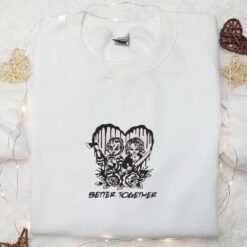 Better Together Chucky and Tiffany Embroidered Shirt Scary Halloween Embroidered Shirt Best Halloween Gifts for Family