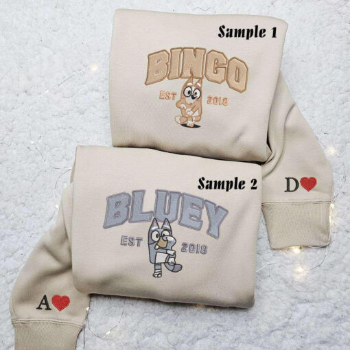 Bingo and Bluey Est 08 Embroidered Shirt Best Gift For Lover
