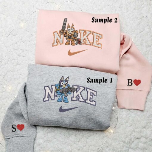 Bingo And Bluey Star Wars Cartoon Embroidered Couples Shirts  Best Gift For Lover