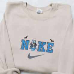 Bingo Dracula x Nike Embroidered Shirt Bluey Cartoon Embroidered Hoodie Halloween Embroidered Sweatshirt