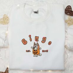 Bingo Pumpkin Est 2018 Halloween Embroidered Shirt Halloween Embroidered Shirt Best Halloween Gifts for Family