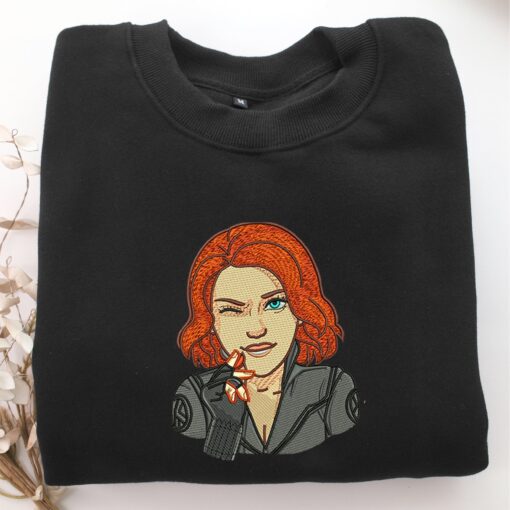 Black Widow Embroidery, Disneyland Embroidered Sweatshirt, Movie Disney Inspired, Best Gifts Idea For Him Her - Image 5