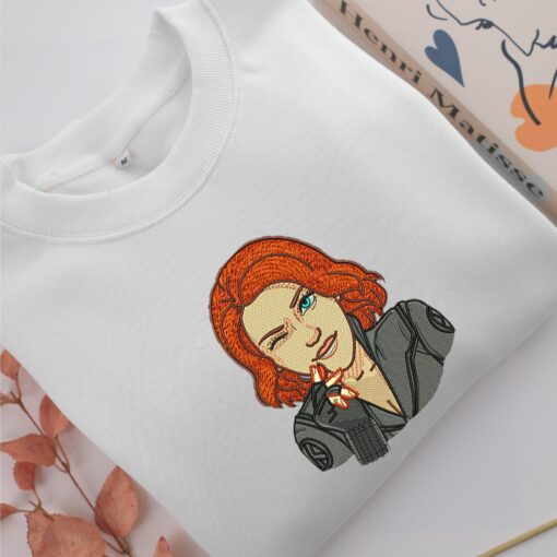 Black Widow Embroidery, Disneyland Embroidered Sweatshirt, Movie Disney Inspired, Best Gifts Idea For Him Her - Image 2