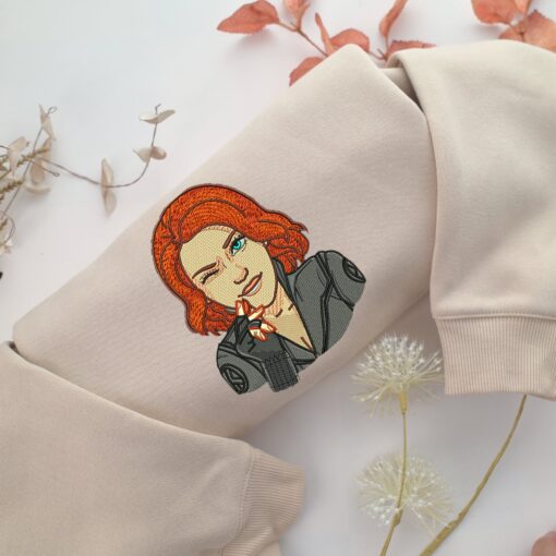 Black Widow Embroidery, Disneyland Embroidered Sweatshirt, Movie Disney Inspired, Best Gifts Idea For Him Her