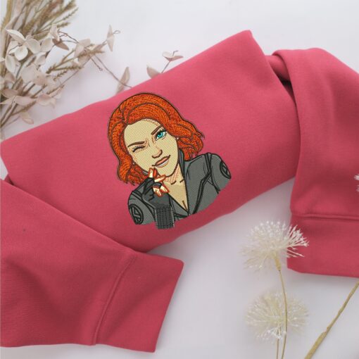 Black Widow Embroidery, Disneyland Embroidered Sweatshirt, Movie Disney Inspired, Best Gifts Idea For Him Her - Image 4