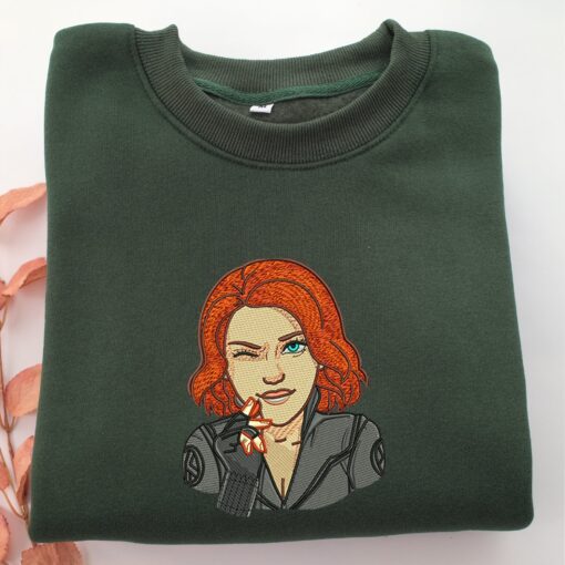 Black Widow Embroidery, Disneyland Embroidered Sweatshirt, Movie Disney Inspired, Best Gifts Idea For Him Her - Image 3