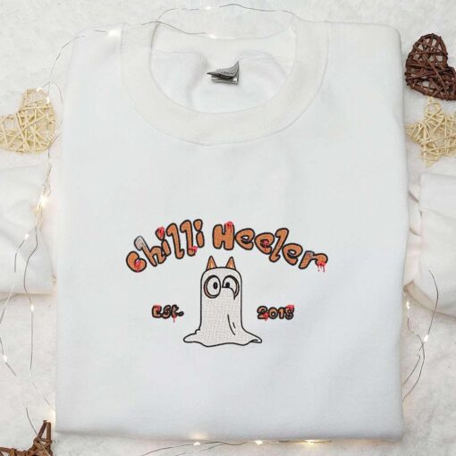 Bluey Chilli Heeler Est 2018 Halloween Embroiderd Shirt Halloween Embroidered Shirt Best Halloween Gifts for Family