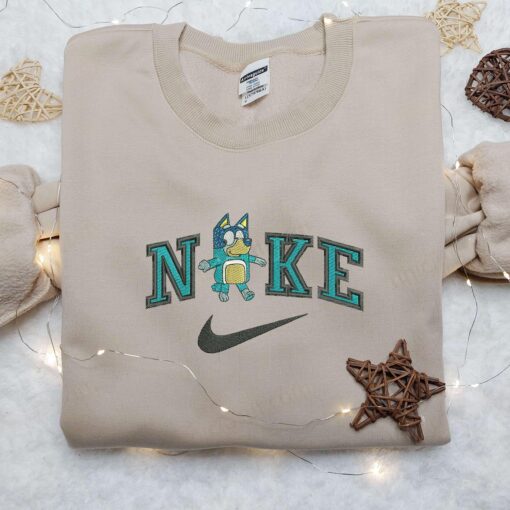 Bluey Walk x Nike Embroidered Shirt Custom Nike Embroidered Shirt The Bluey Embroidered Shirt