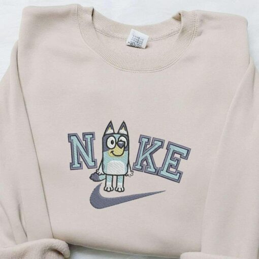Bluey x Nike Cartoon Embroidered Shirt The Bluey Embroidered Shirt Nike Inspired Embroidered Shirt