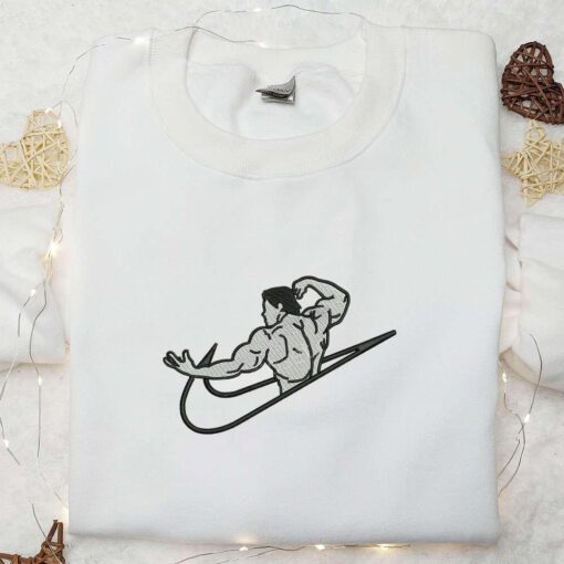 Body Builder x Nike Swoosh Embroidered Shirt Sports Embroidered Hoodie Best Gift Ideas For Family