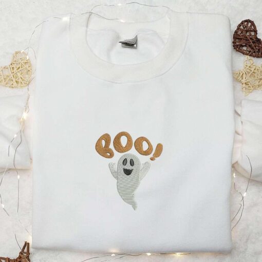 Boo Ghost Embroidered Shirt Halloween Embroidered Shirt Best Halloween Gifts for Family
