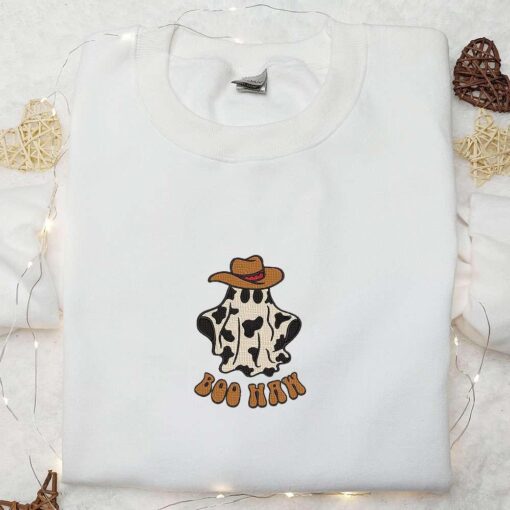 Boo Haw Cowboy Ghost Embroidered Shirt Funny Halloween Embroidered Shirt Best Halloween Gift Ideas