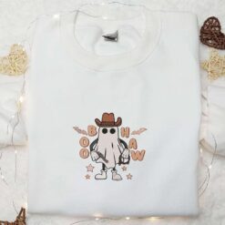 Boo Haw Cowboy Ghost Embroidered Shirt Halloween Embroidered Shirt Best Halloween Gift Ideas
