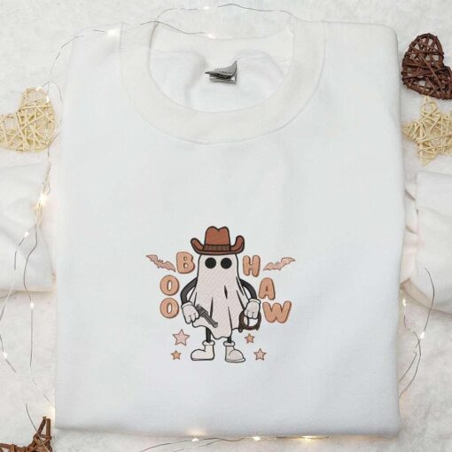 Boo Haw Cowboy Ghost Embroidered Shirt Halloween Embroidered Shirt Best Halloween Gift Ideas