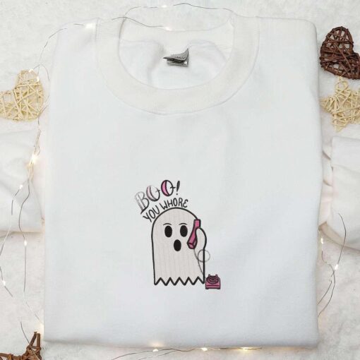 Boo You Whore Embroidered Shirt Halloween Embroidered Shirt Best Halloween Gift Ideas