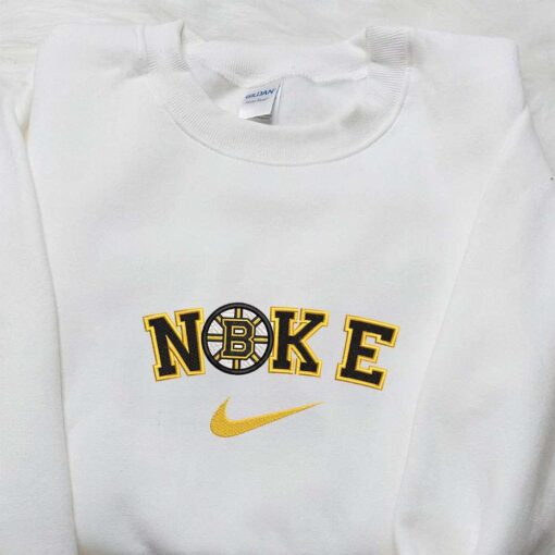 Boston Bruins x Nike Embroidered Shirt NHL Sports Embroidered Shirt Nike Inspired Embroidered Hoodie