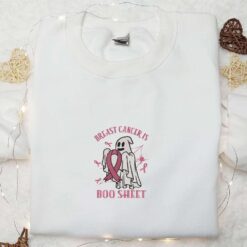 Breast Cancer is Boo Sheet Embroidered Shirt Halloween Embroidered Shirt Best Halloween Gifts for Family
