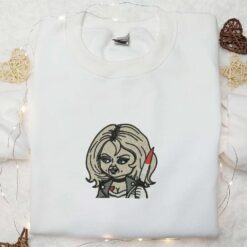 Bride of Chucky Embroiderd Hoodie Horror Movie Embroidered Sweatshirt Halloween Embroidered Shirt