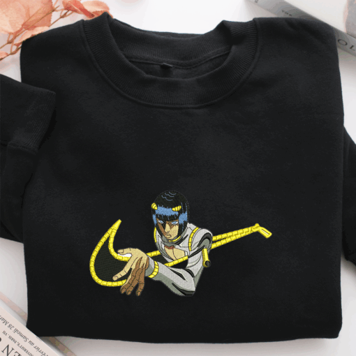 Bruno Bucciarati Swoosh Nike Embroidered Sweatshirt, Nike Movie Inspired, Best Gifts Idea For Him Her - Image 2