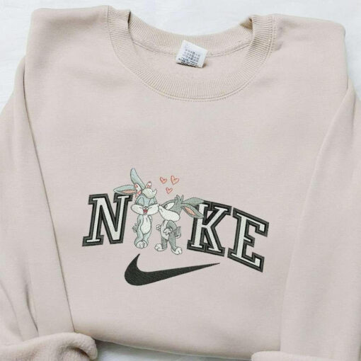 Bugs Bunny and Lola Lola x Nike Embroidered Shirt Disney Characters Embroidered Sweatshirt Custom Embroidered Hoodie